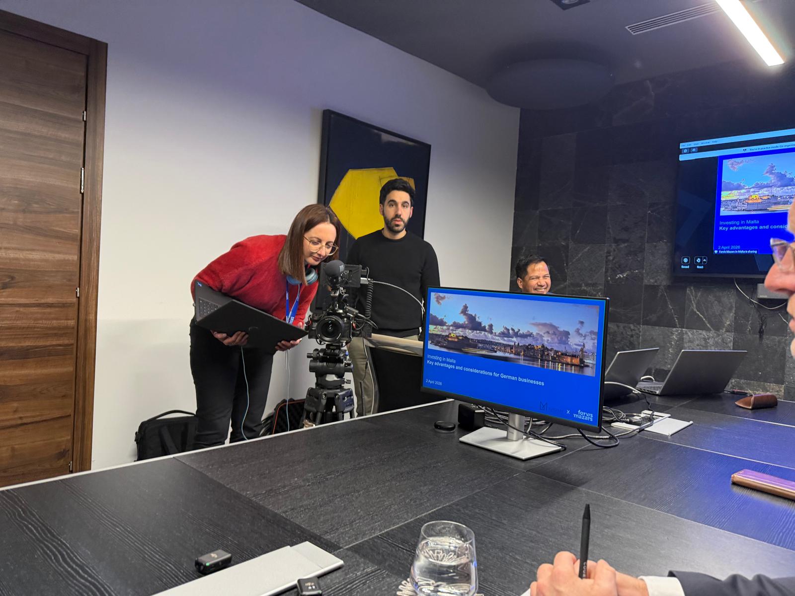 Final preparations — reviewing the presentation deck