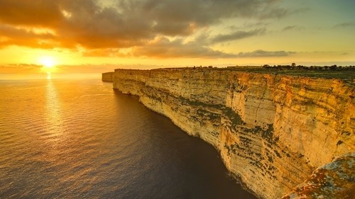the dingli cliffs at sunset